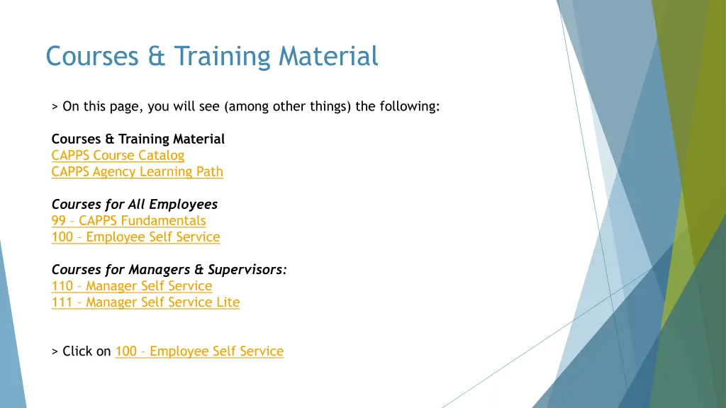courses training material