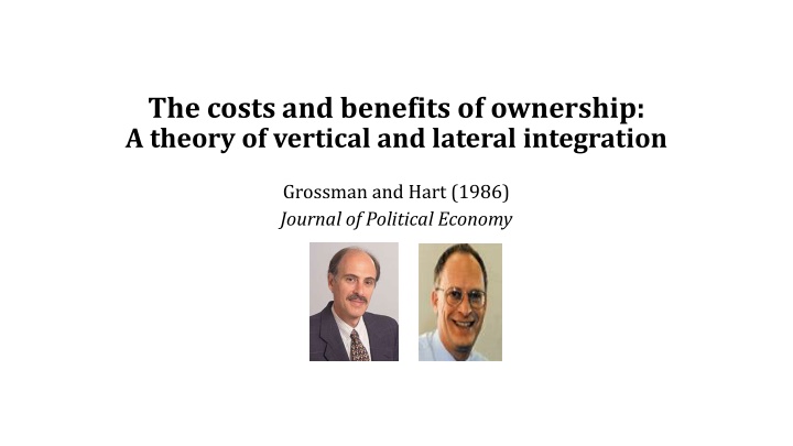 the costs and benefits of ownership a theory