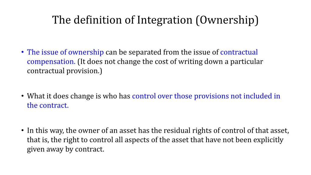 the definition of integration ownership