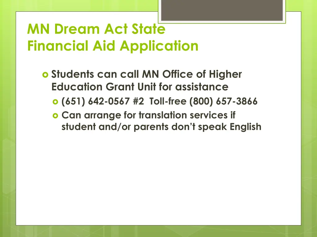 mn dream act state financial aid application 2