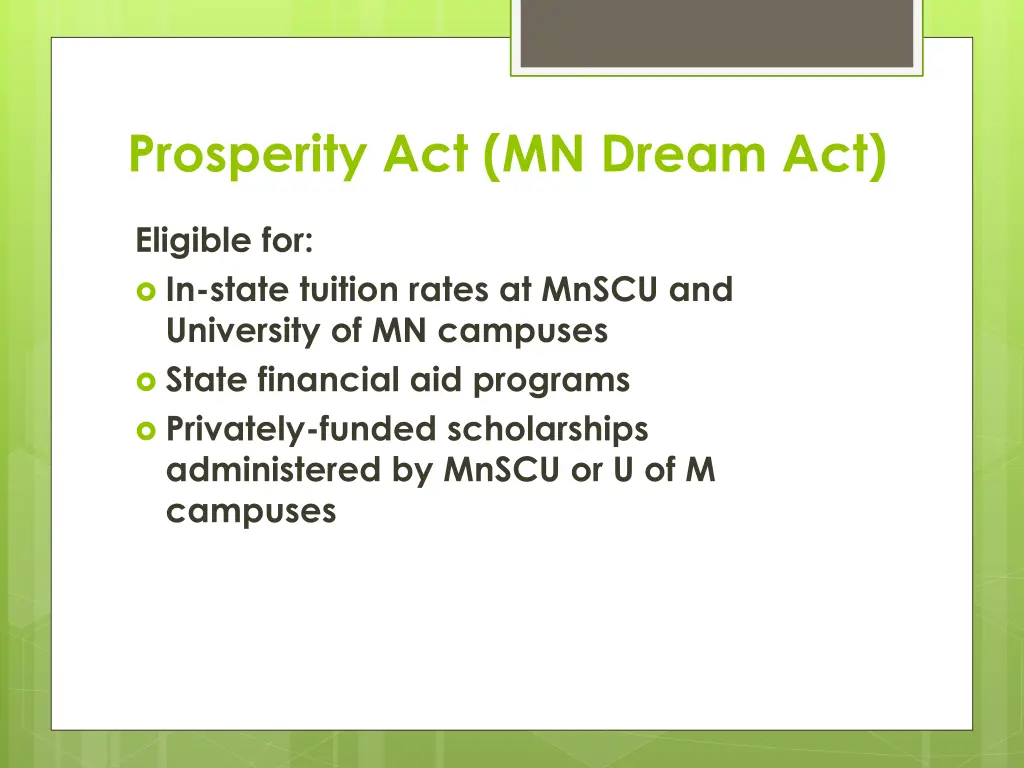 prosperity act mn dream act 1