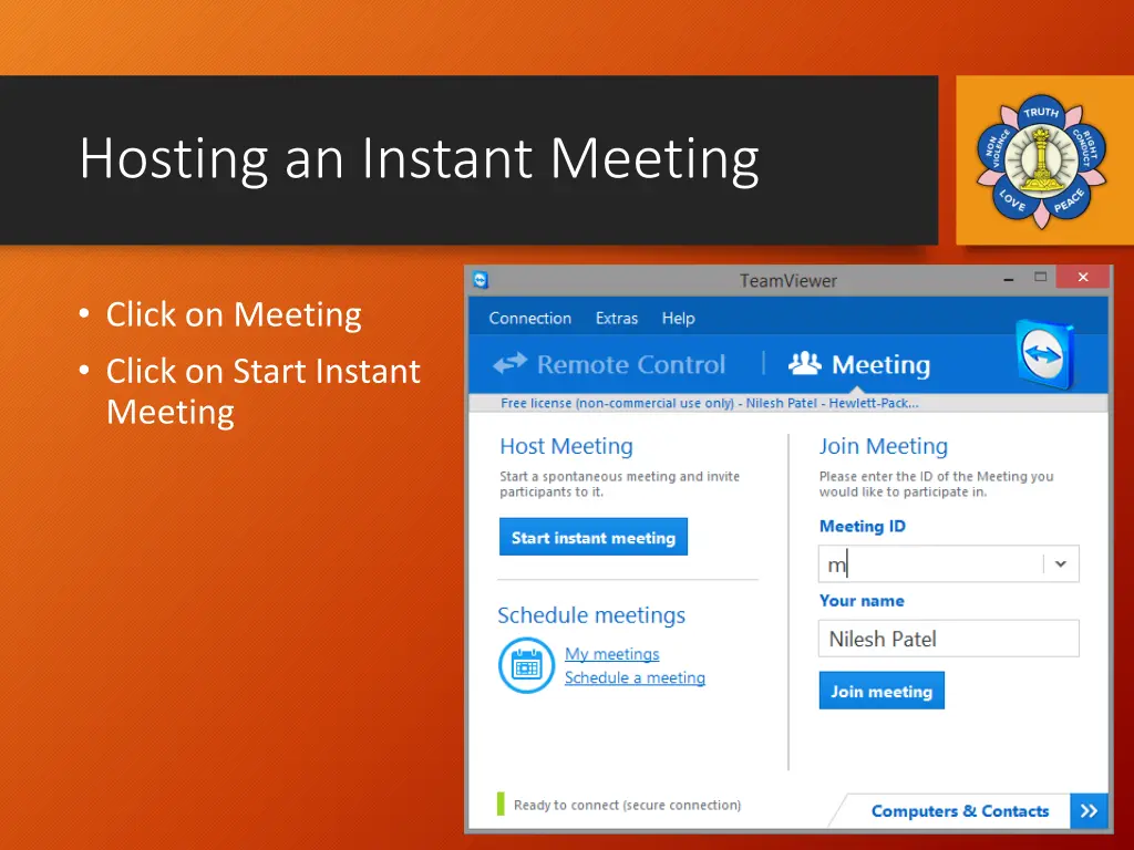 hosting an instant meeting
