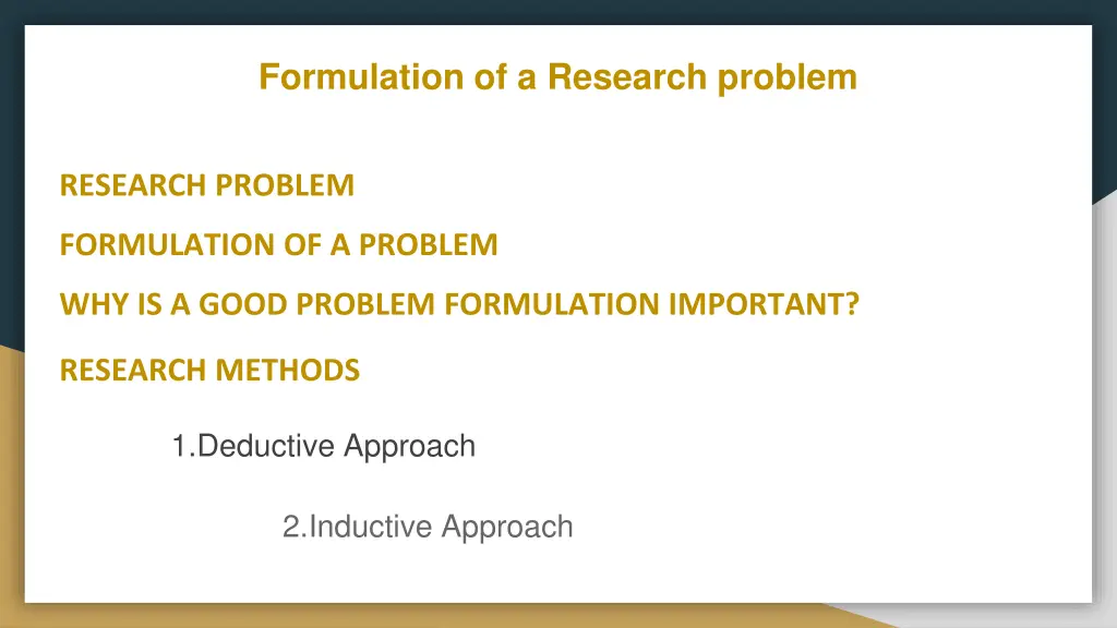 formulation of a research problem
