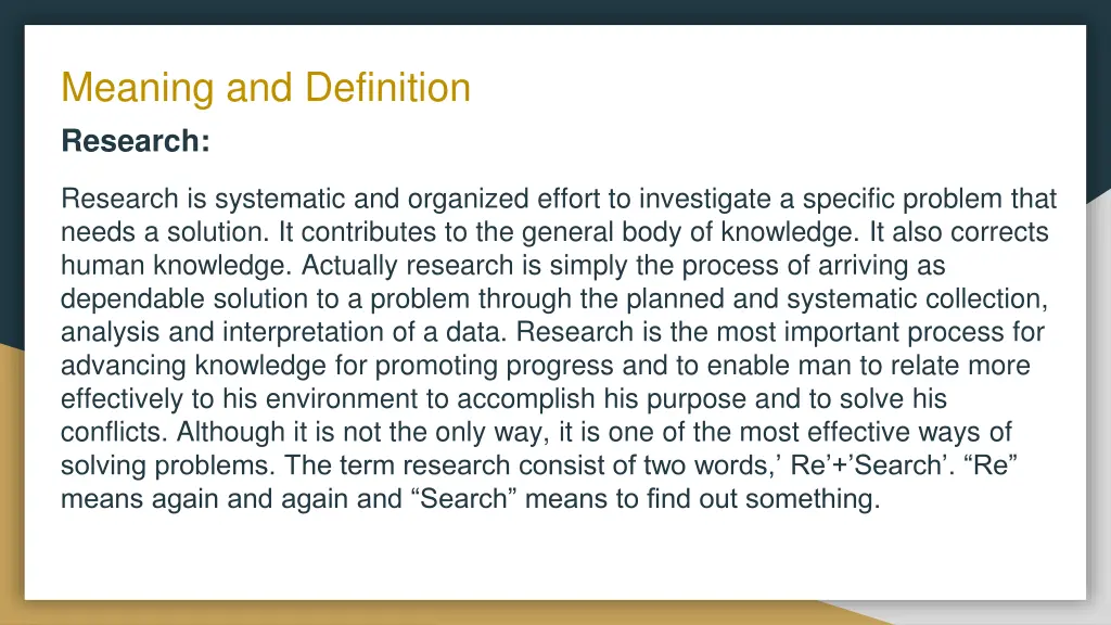 meaning and definition research