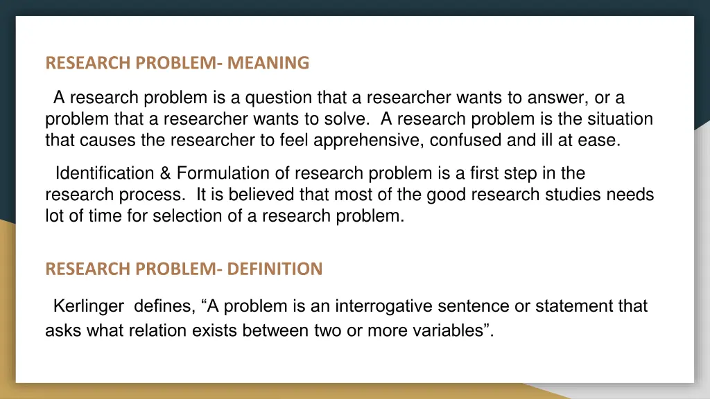 research problem meaning