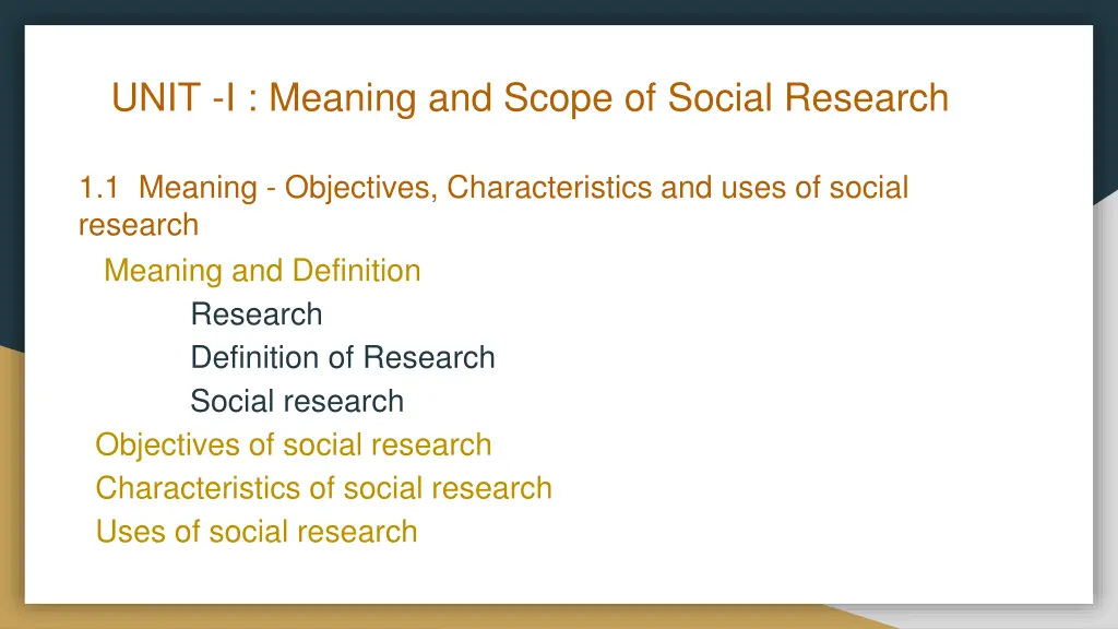 unit i meaning and scope of social research