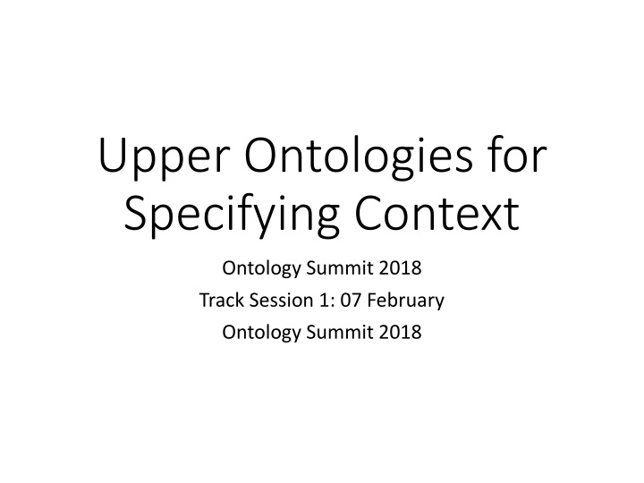 upper ontologies for specifying context