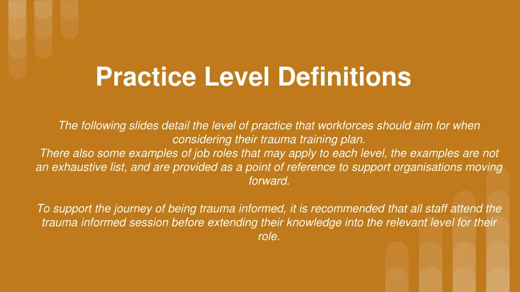 practice level definitions