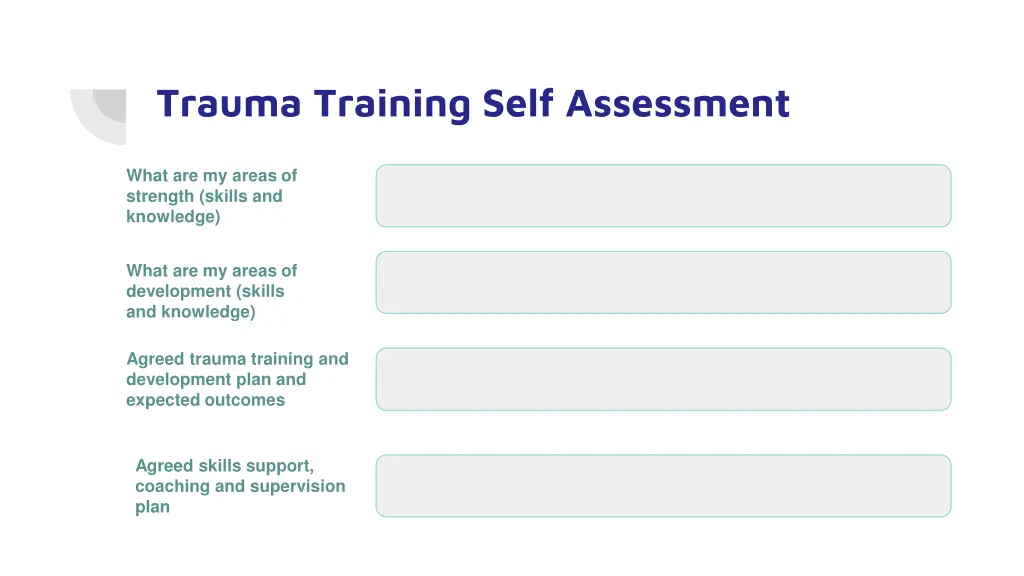 trauma training self assessment 1