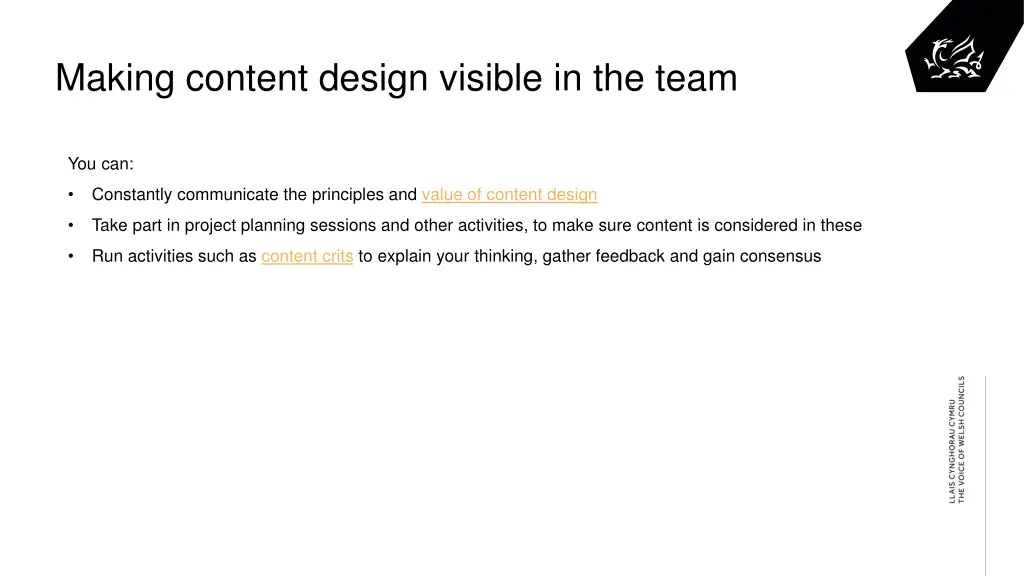 making content design visible in the team