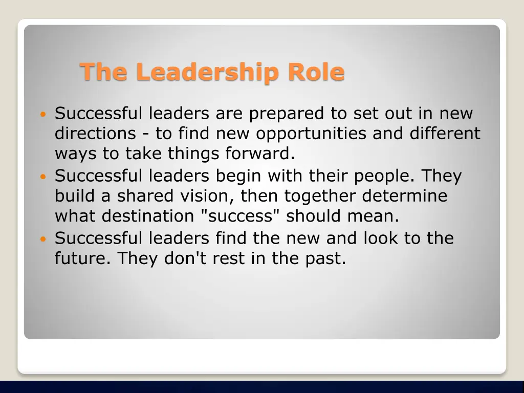the leadership role