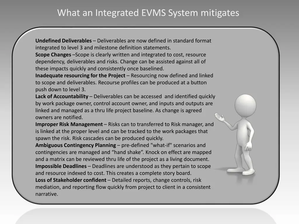 what an integrated evms system mitigates
