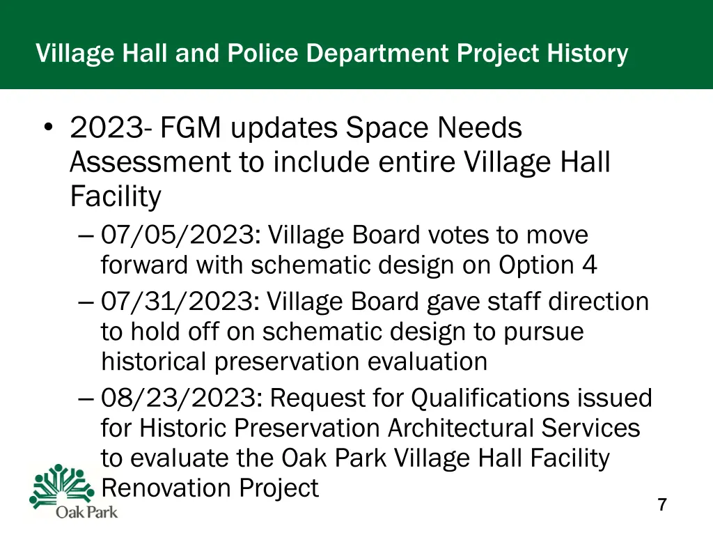 village hall and police department project history 4