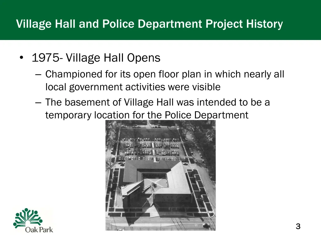 village hall and police department project history