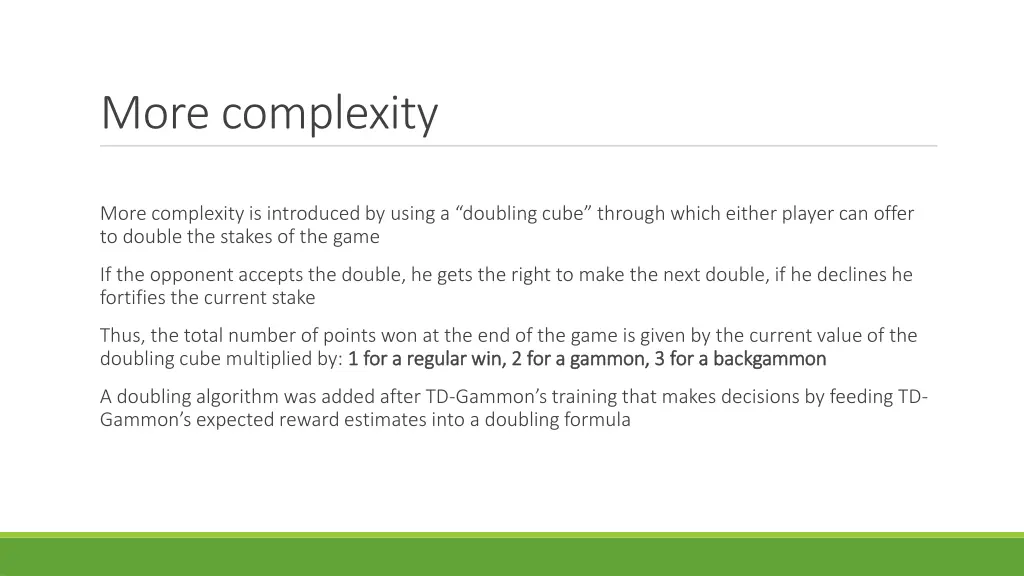 more complexity