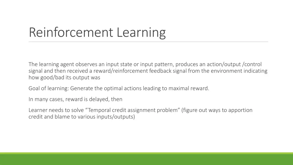 reinforcement learning