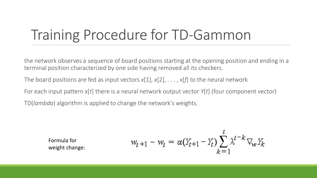 training procedure for td gammon