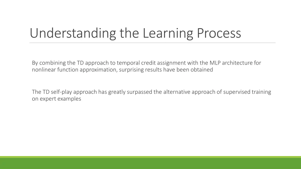 understanding the learning process