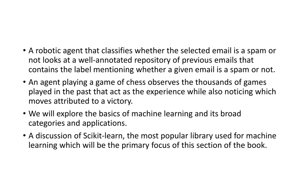a robotic agent that classifies whether