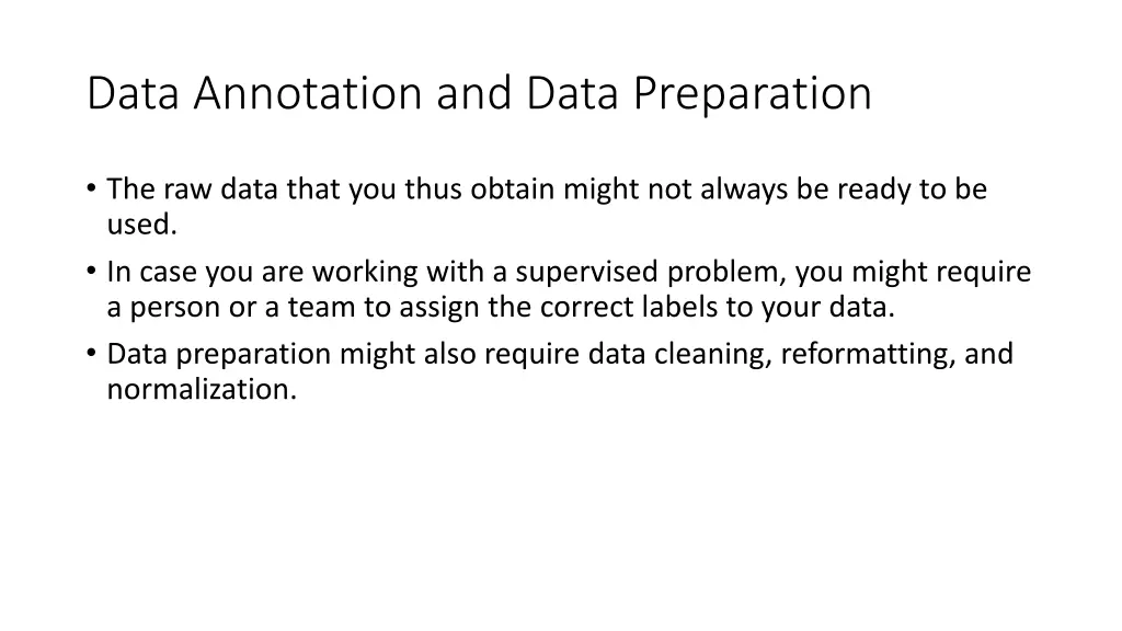data annotation and data preparation