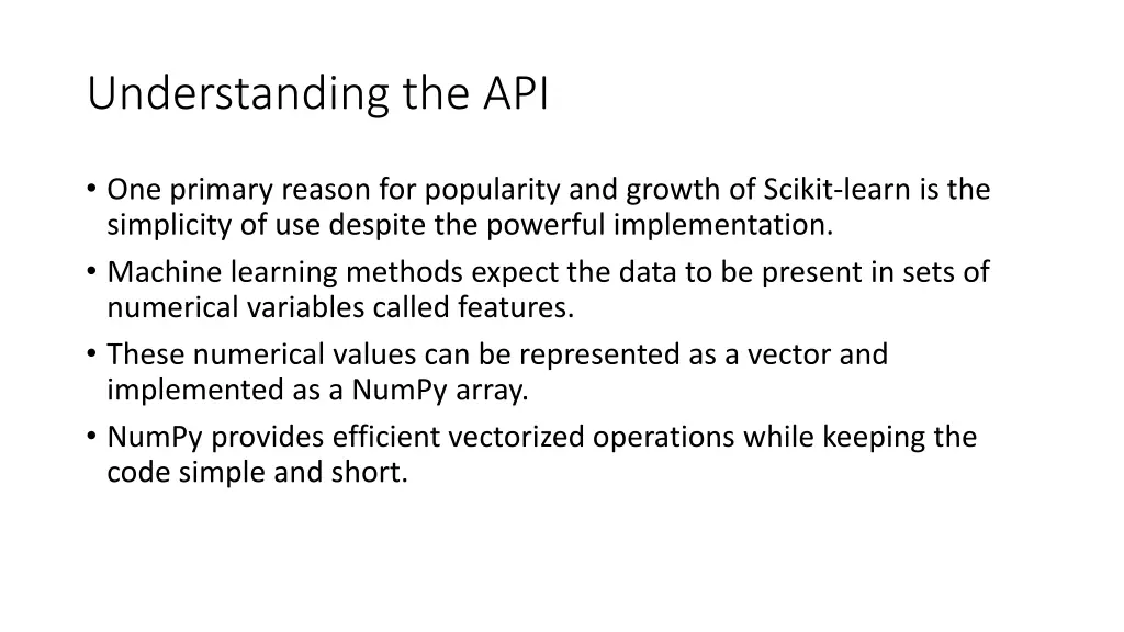 understanding the api