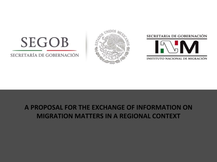 a proposal for the exchange of information