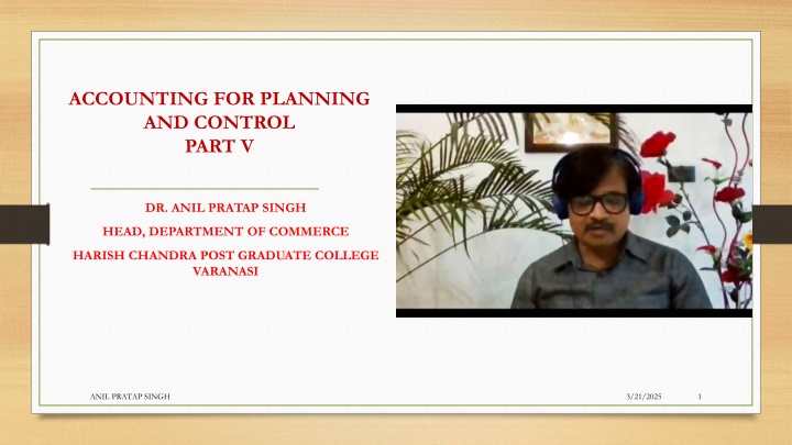 accounting for planning and control part v