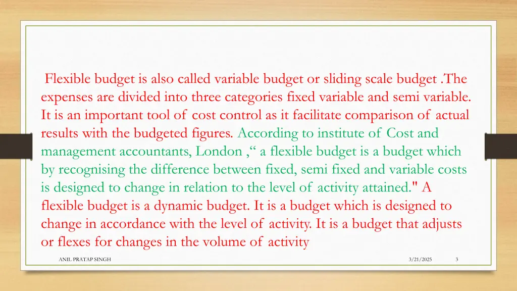 flexible budget is also called variable budget