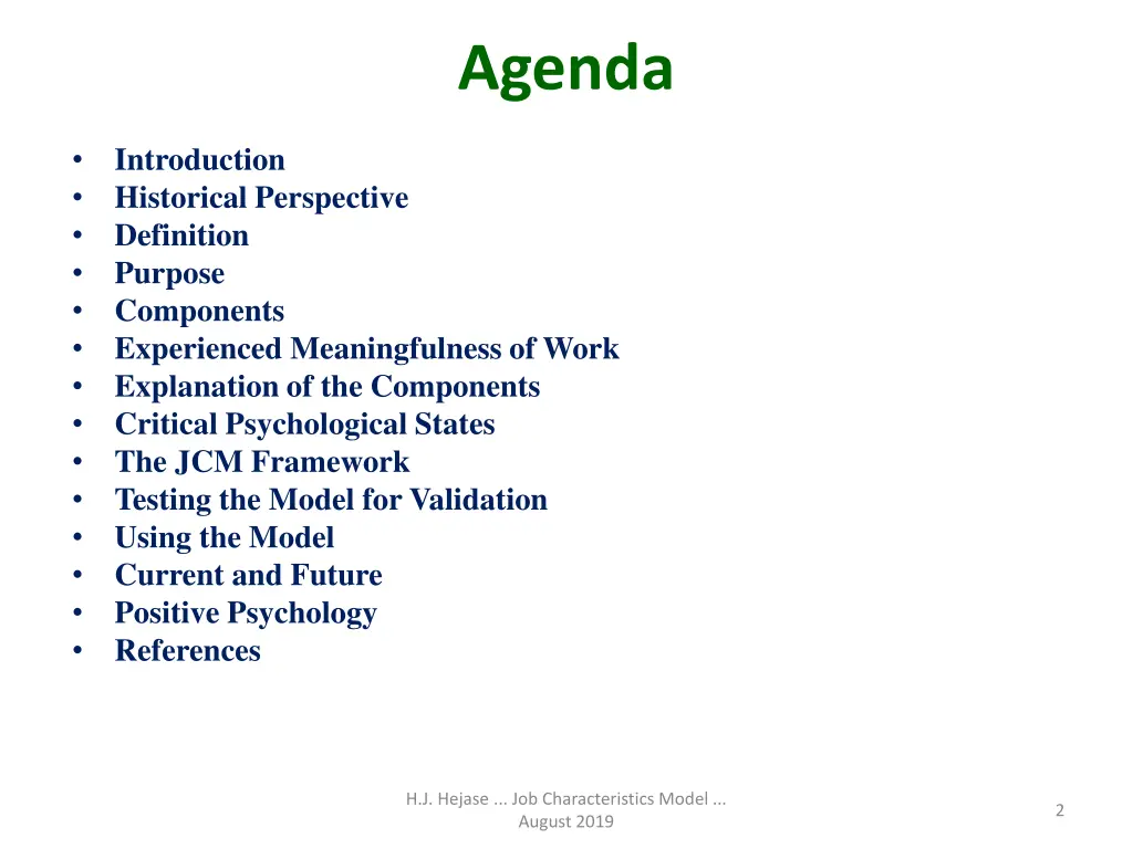 agenda