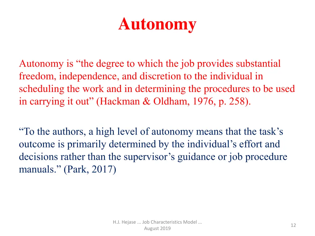 autonomy