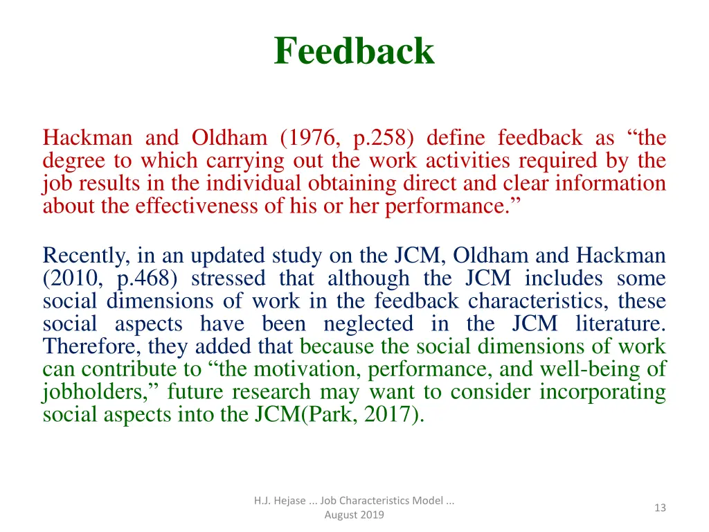 feedback