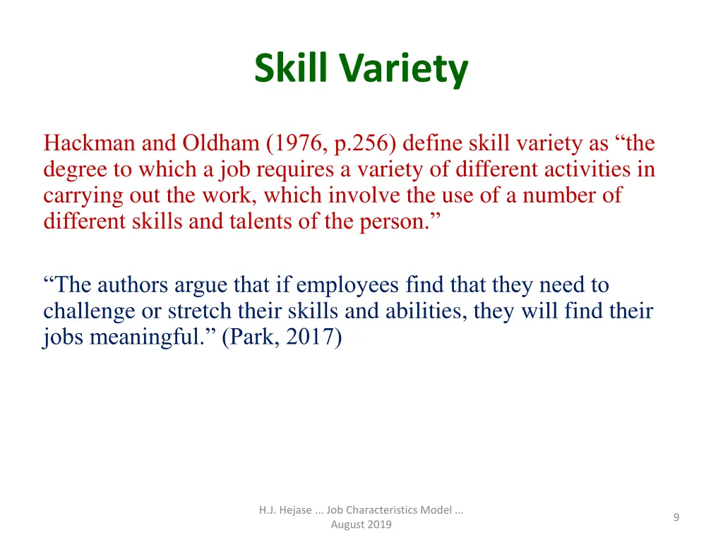 skill variety