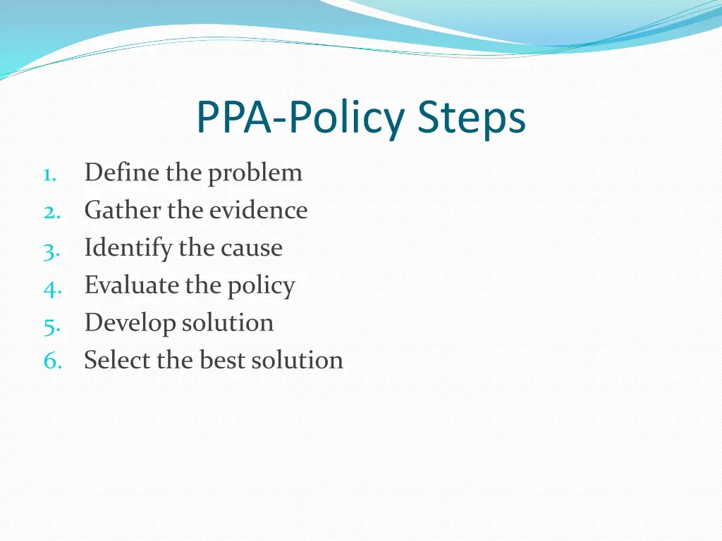 ppa policy steps
