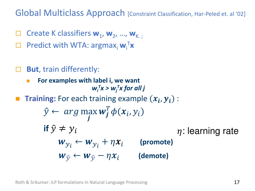 global multiclass approach constraint