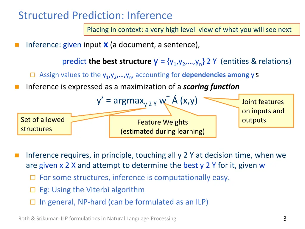 structured prediction inference