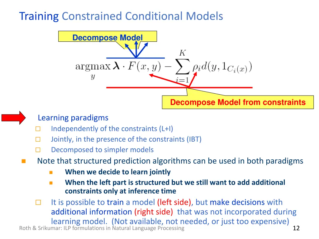 training constrained conditional models