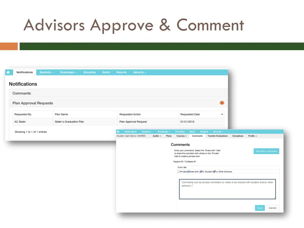 advisors approve comment