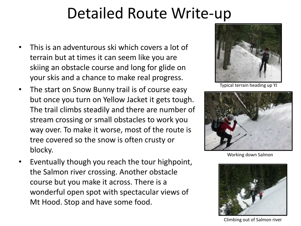 detailed route write up