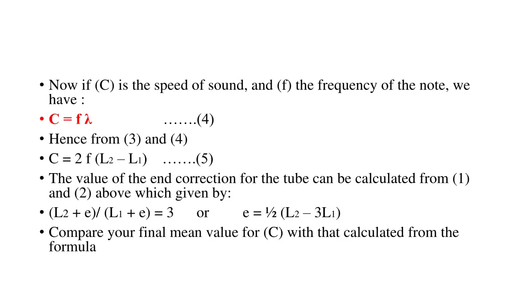 now if c is the speed of sound