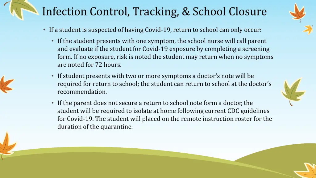 infection control tracking school closure