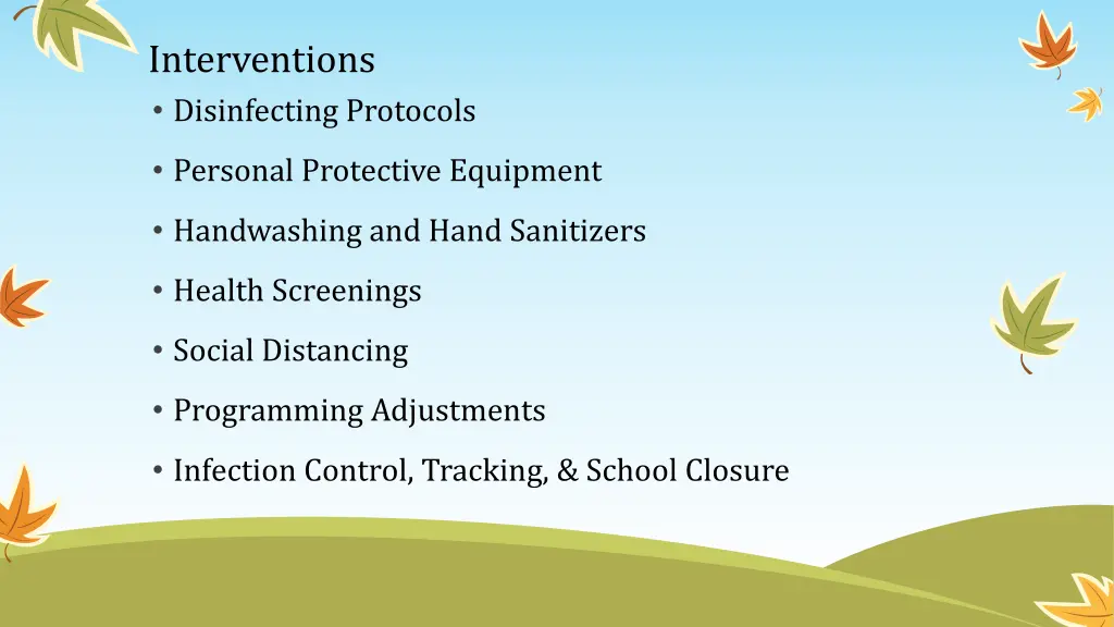 interventions disinfecting protocols