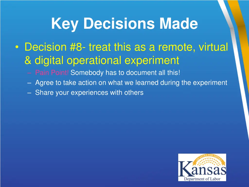 key decisions made 1
