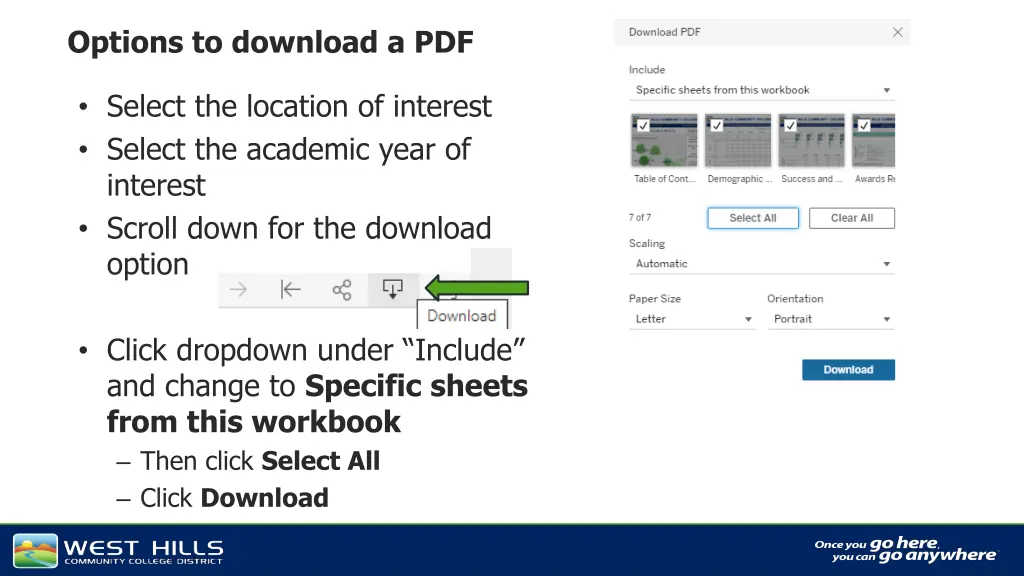 options to download a pdf