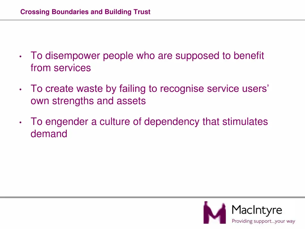 crossing boundaries and building trust 6