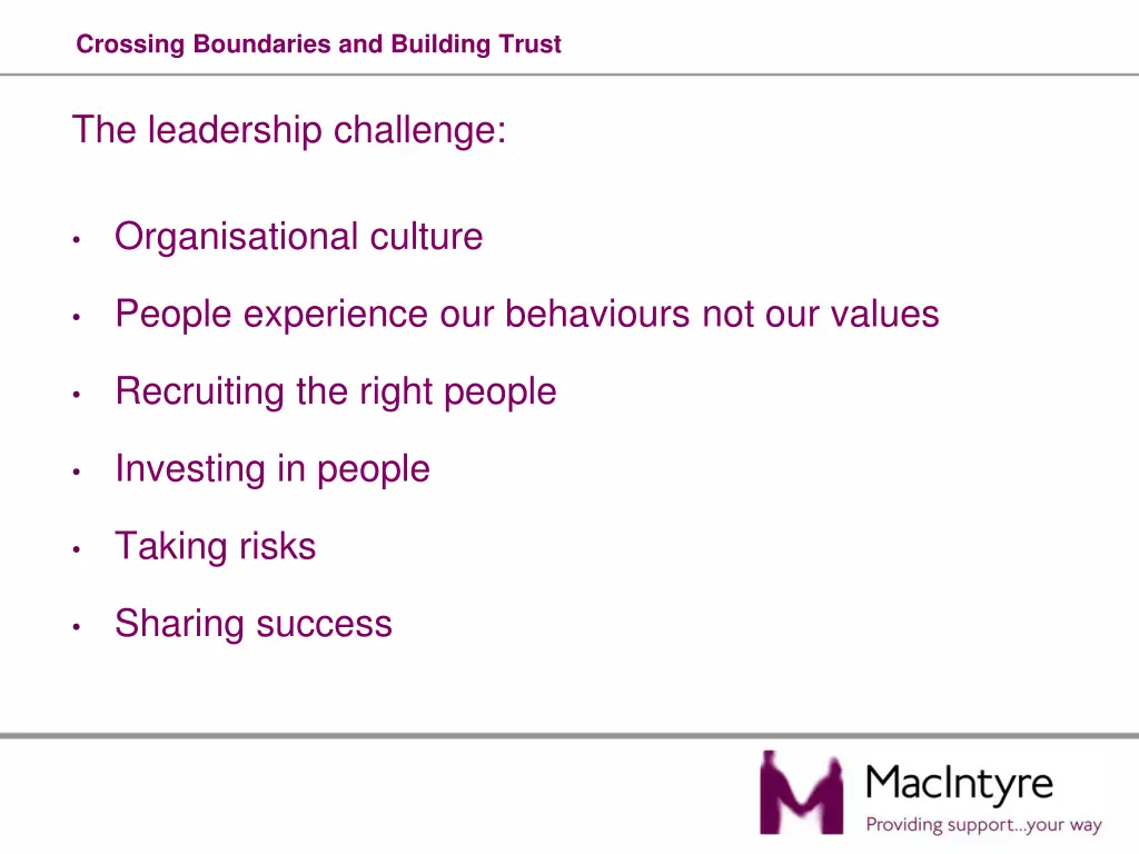 crossing boundaries and building trust 9