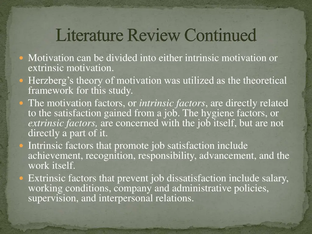 literature review continued