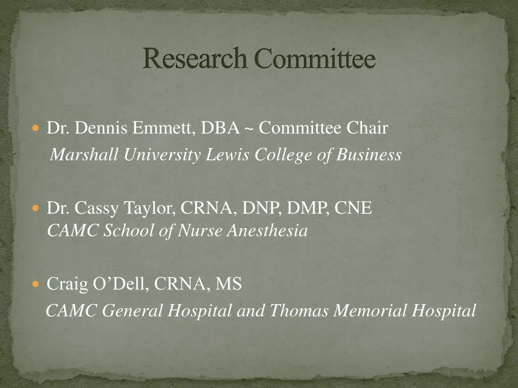 research committee