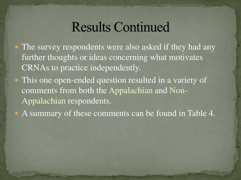 results continued 2