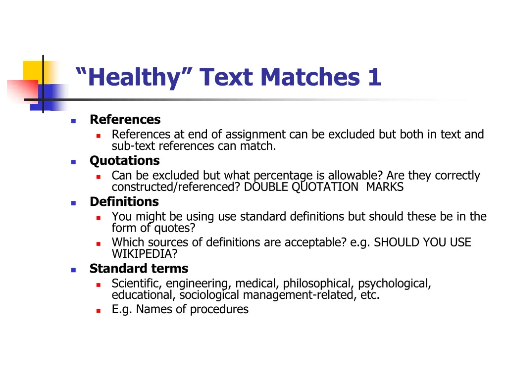 healthy text matches 1