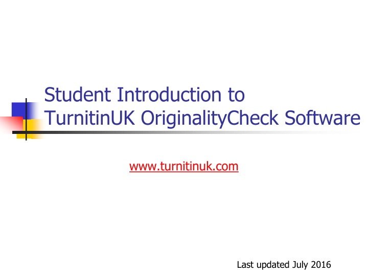 student introduction to turnitinuk